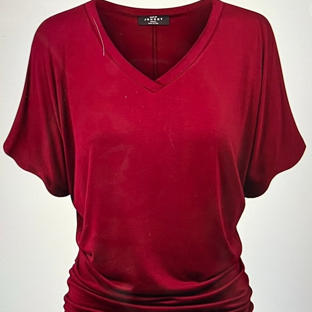 Made By Johnny Women's Casual Solid Short Sleeve Boat Neck/V Neck Dolman…
